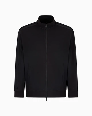 Armani Exchange -  Full zip sweatshirt with logo bands, Man, Black, Size: