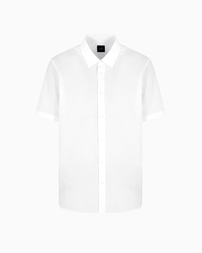Armani Exchange - Regular fit short sleeve shirt, Man, White, Size: