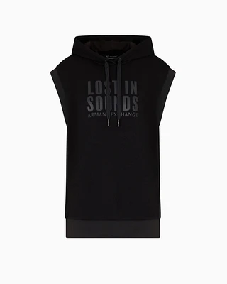 Armani Exchange - Lost Sound ASV Sleeveless Hoodie, Woman, Black, Size: