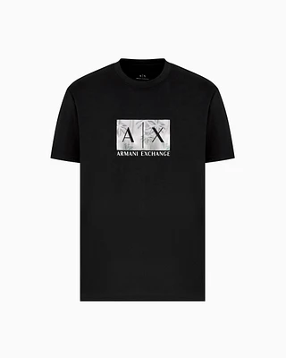 Armani Exchange - Regular fit T-shirt with maxi logo, Man, Black, Size: