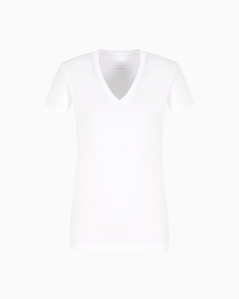 Armani Exchange - Slim Fit T-Shirts, Woman, White, Size: