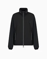 Armani Exchange - Full zip jacket with removable hood, Woman, Black, Size: