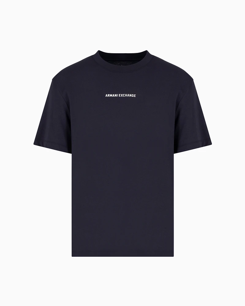 Armani Exchange - Regular fit T-shirt with logo print on front and back, Man, Navy Blue, Size: