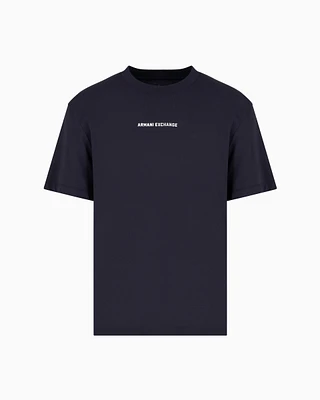Armani Exchange - Regular fit T-shirt with logo print on front and back, Man, Navy Blue, Size: