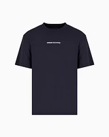 Armani Exchange - Regular fit T-shirt with logo print on front and back, Man, Navy Blue, Size:
