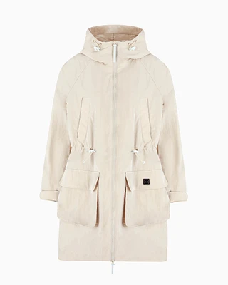 Armani Exchange - Laminated fabric jacket with pockets, Woman, Beige, Size: