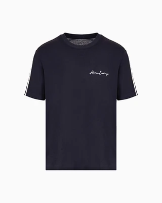 Armani Exchange - Logo Signature Crewneck T-Shirt, Man, Navy Blue, Size: