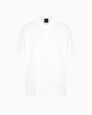 Armani Exchange - Regular fit polo shirt with tone-on-tone allover logo, Man, White, Size: