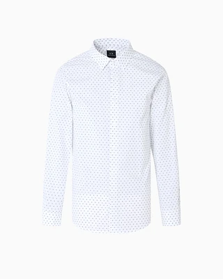 Armani Exchange - Regular fit cotton jacquard shirt, Man, White, Size:
