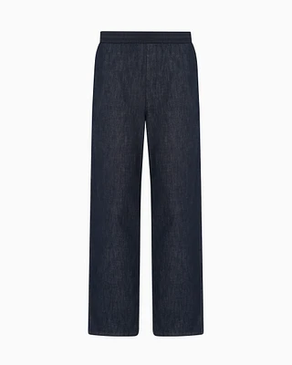 Armani Exchange - Wide leg denim jeans, Man, Blue, Size:
