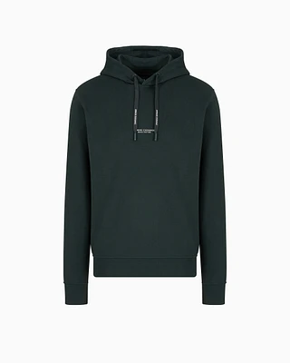 Armani Exchange - French Terry Cotton Hoodie with Logo, Man, Green, Size:
