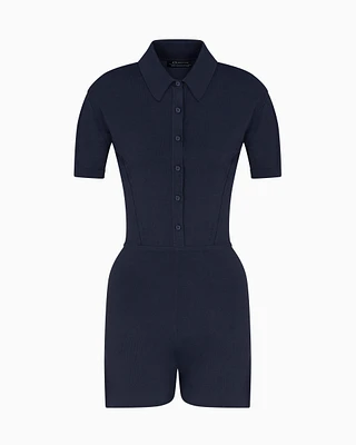 Armani Exchange - ASV fabric short suit, Woman, Navy_blue, Size: