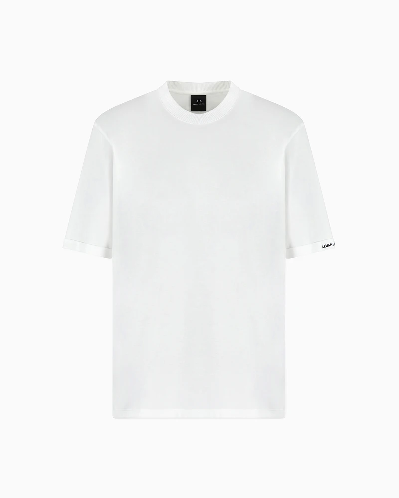 Armani Exchange - Short-sleeved sweatshirt with logo, Man, White, Size: