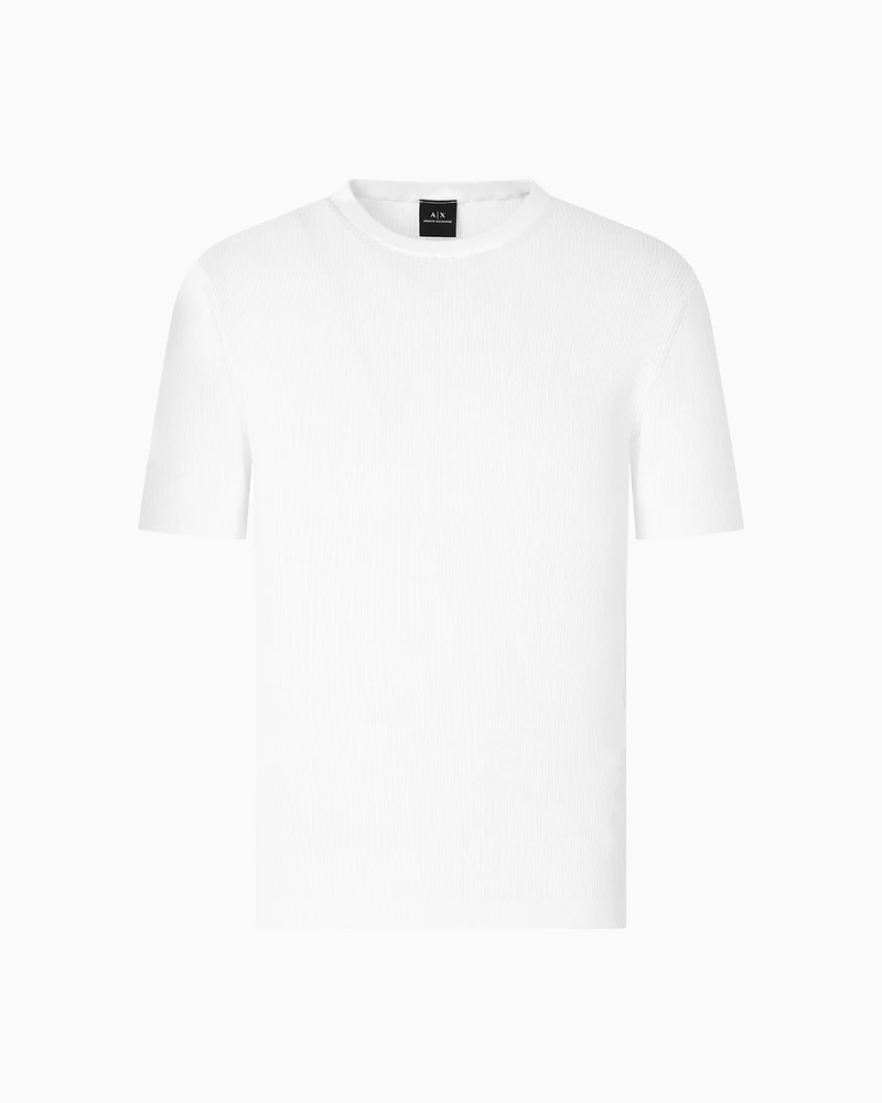 Armani Exchange - Cotton crew neck sweater, Man, White, Size: