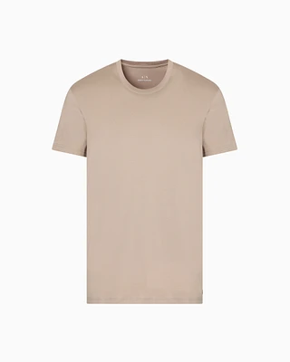 Armani Exchange - Slim fit Pima cotton T-shirt, Man, Beige, Size: