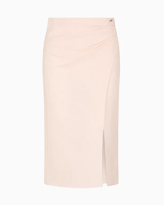 Armani Exchange - Linen blend longuette skirt, Woman, Pink, Size: 2