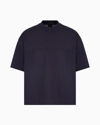 Armani Exchange - Mercerized cotton short-sleeved sweatshirt, Man, Navy Blue, Size: