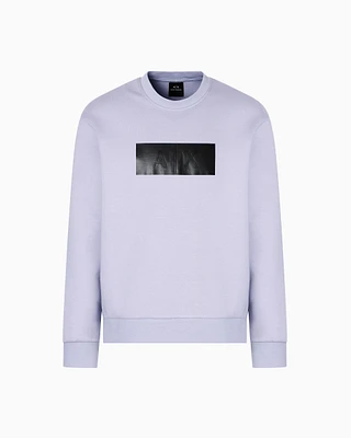 Armani Exchange - Crewneck sweatshirt with vinyl logo print, Man, Purple, Size: