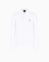 Armani Exchange - Slim fit polo shirt stretch cotton with long sleeves, Man, White, Size: