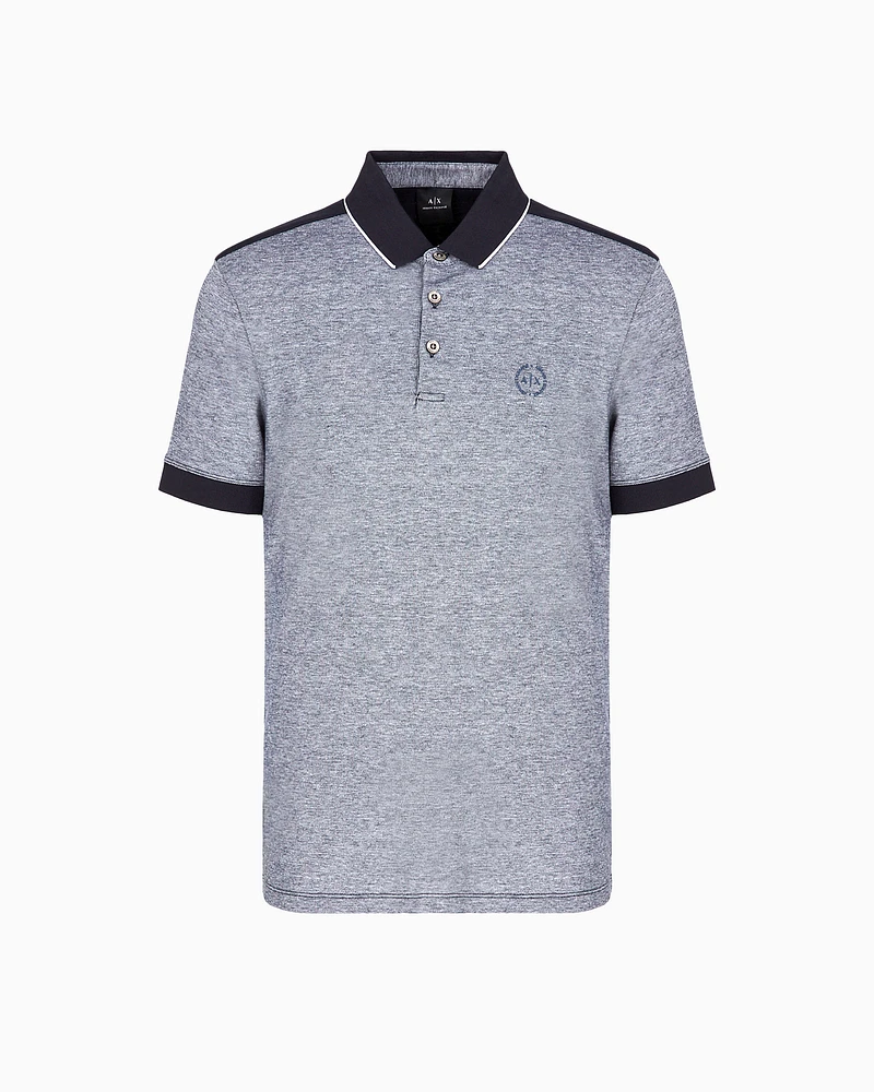 Armani Exchange - Cotton polo with contrasting details, Man, Navy Blue, Size: