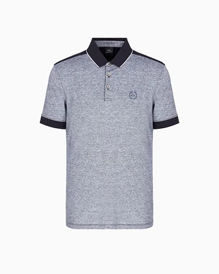 Armani Exchange - Cotton polo with contrasting details, Man, Navy Blue, Size: