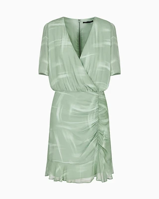 Armani Exchange - Short viscose chiffon dress, Woman, Green, Size: