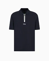 Armani Exchange - Regular fit polo with zip, Man, Navy Blue, Size: