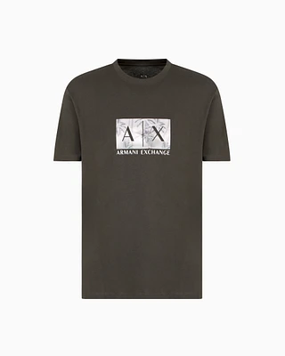Armani Exchange - Regular fit T-shirt with maxi logo, Man, Green, Size: