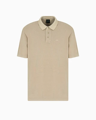 Armani Exchange - Used effect cotton piquet polo, Man, Beige, Size: