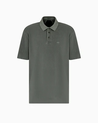 Armani Exchange - Used effect cotton piquet polo, Man, Green, Size: