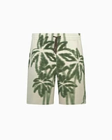 Armani Exchange - Palm Print Cotton Blend Shorts, Man, Beige, Size: