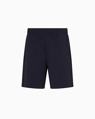 Armani Exchange - Bonded cotton Bermuda shorts, Man, Navy Blue, Size: