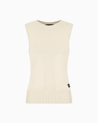 Armani Exchange - ASV Contrast Detail Top, Woman, Beige, Size: XS