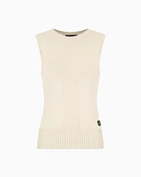 Armani Exchange - ASV Contrast Detail Top, Woman, Beige, Size: XS