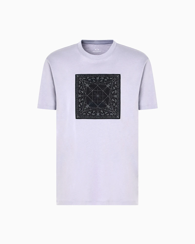 Armani Exchange - Regular fit T-shirt with kaleidoscope print, Man, Purple, Size: