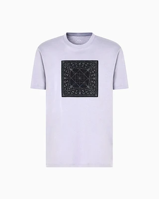 Armani Exchange - Regular fit T-shirt with kaleidoscope print, Man, Purple, Size: