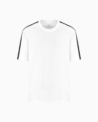Armani Exchange -  Regular fit T-shirt with logo bands, Man, White, Size: