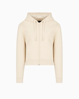 Armani Exchange -  Icon Cropped Hoodie, Woman, Beige, Size:
