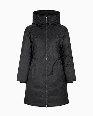 Armani Exchange - Nylon jacquard jacket with logo, Woman, Black, Size:
