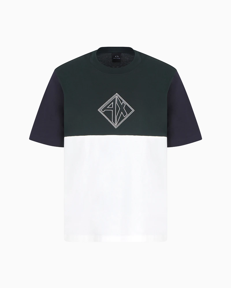 Armani Exchange - Regular fit T-shirt with logo print, Man, Green, Size: