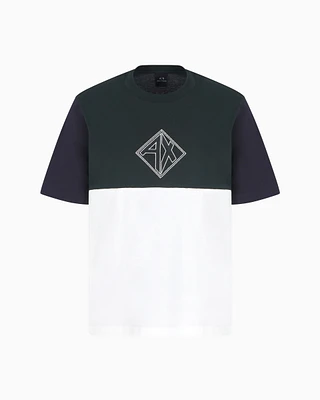 Armani Exchange - Regular fit T-shirt with logo print, Man, Green, Size: