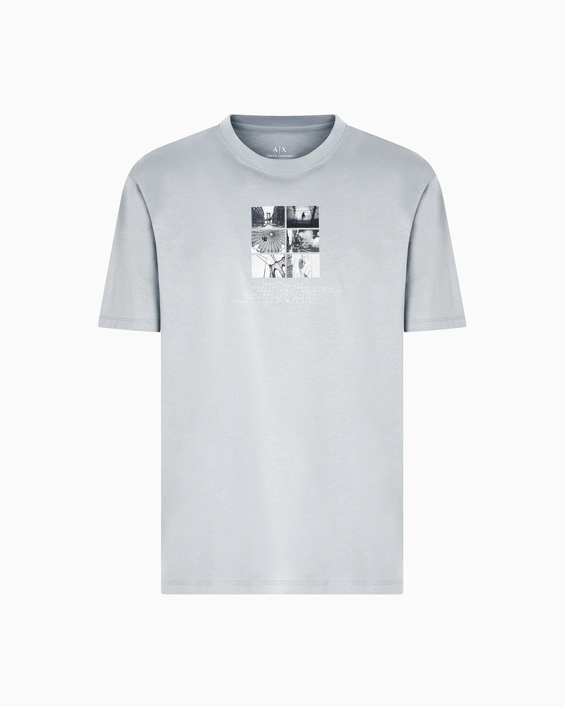 Armani Exchange - Regular fit T-shirt with photo print, Man, Grey, Size: