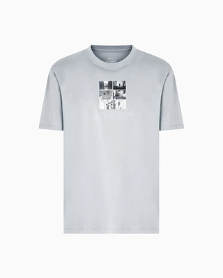 Armani Exchange - Regular fit T-shirt with photo print, Man, Grey, Size: