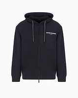 Armani Exchange - Zip-up hoodie with Milan/New York print on the back, Man, Navy Blue, Size: