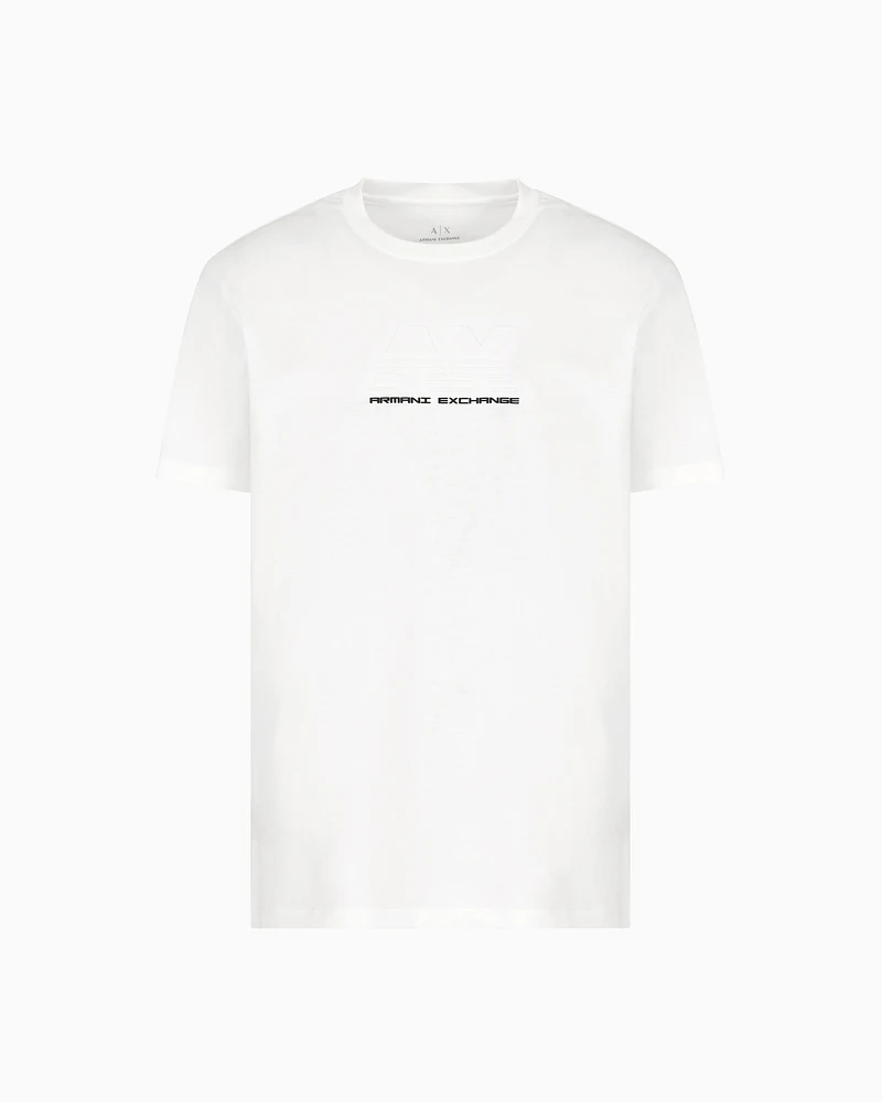 Armani Exchange - Regular fit T-shirt with embossed logo, Man, White, Size:
