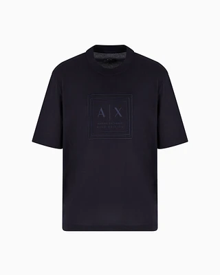 Armani Exchange - Regular fit mercerised cotton T-shirt, Man, Navy Blue, Size: