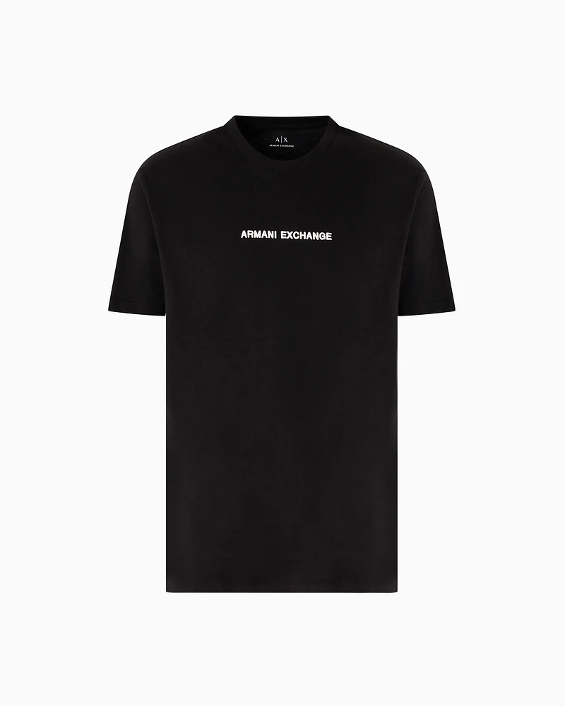 Armani Exchange - Regular fit T-shirt with logo print on the chest, Man, Black, Size: