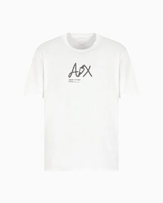 Armani Exchange -  Regular fit T-shirt with logo, Man, White, Size: