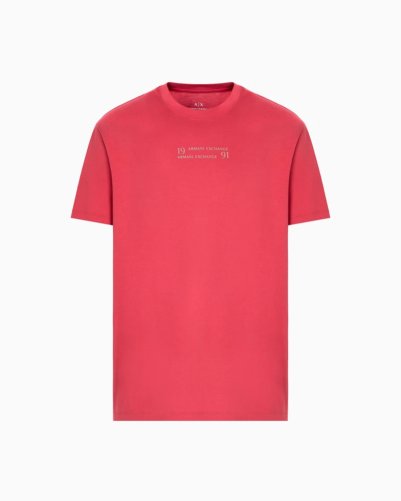 Armani Exchange - Regular fit T-shirt with logo lettering, Man, Red, Size: