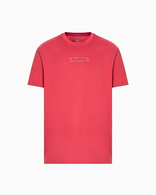 Armani Exchange - Regular fit T-shirt with logo lettering, Man, Red, Size: